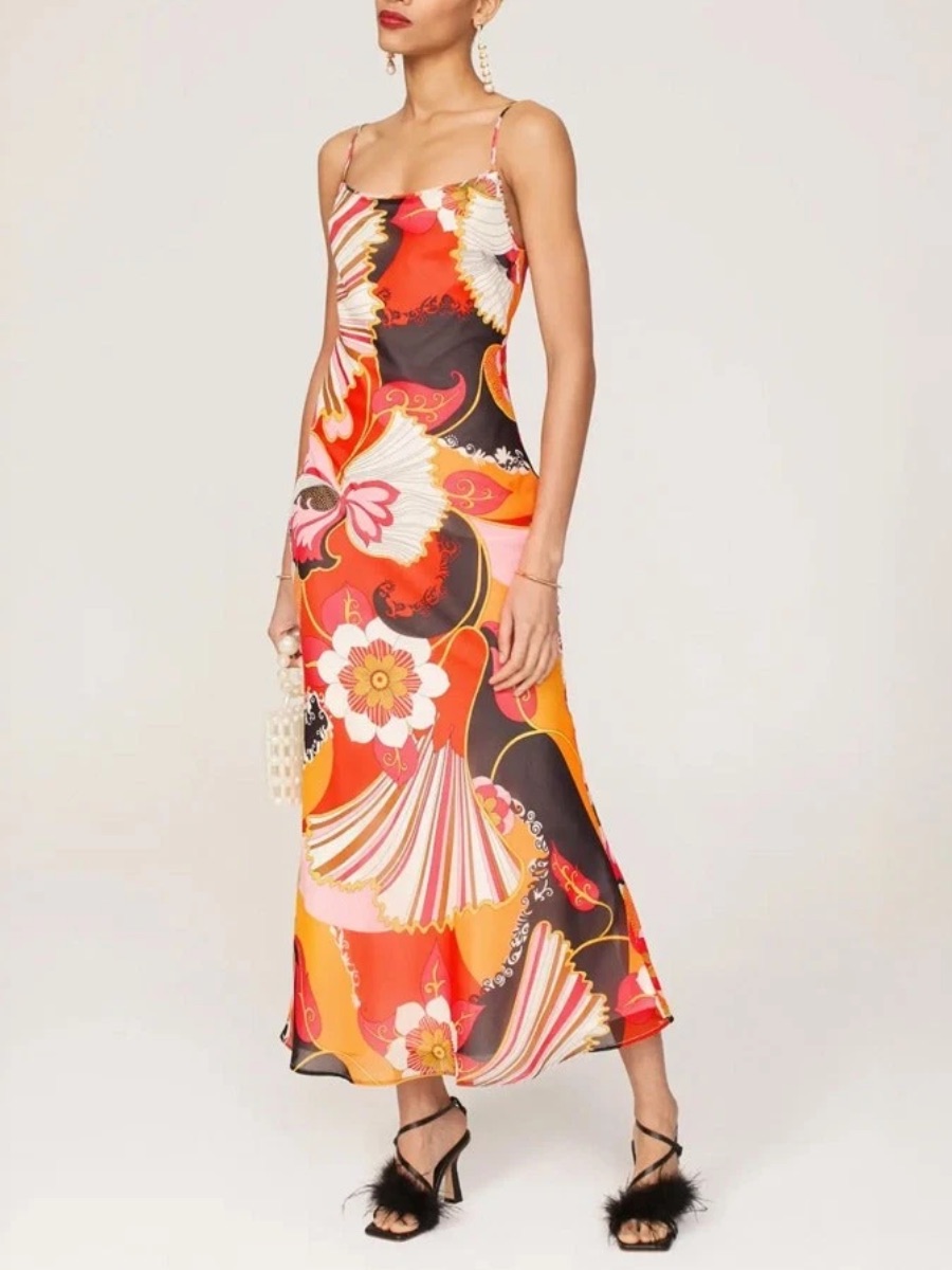 Ronny Kobo Retro Slip Dress | Vibrant Floral Maxi | Summer Statement Dress 10